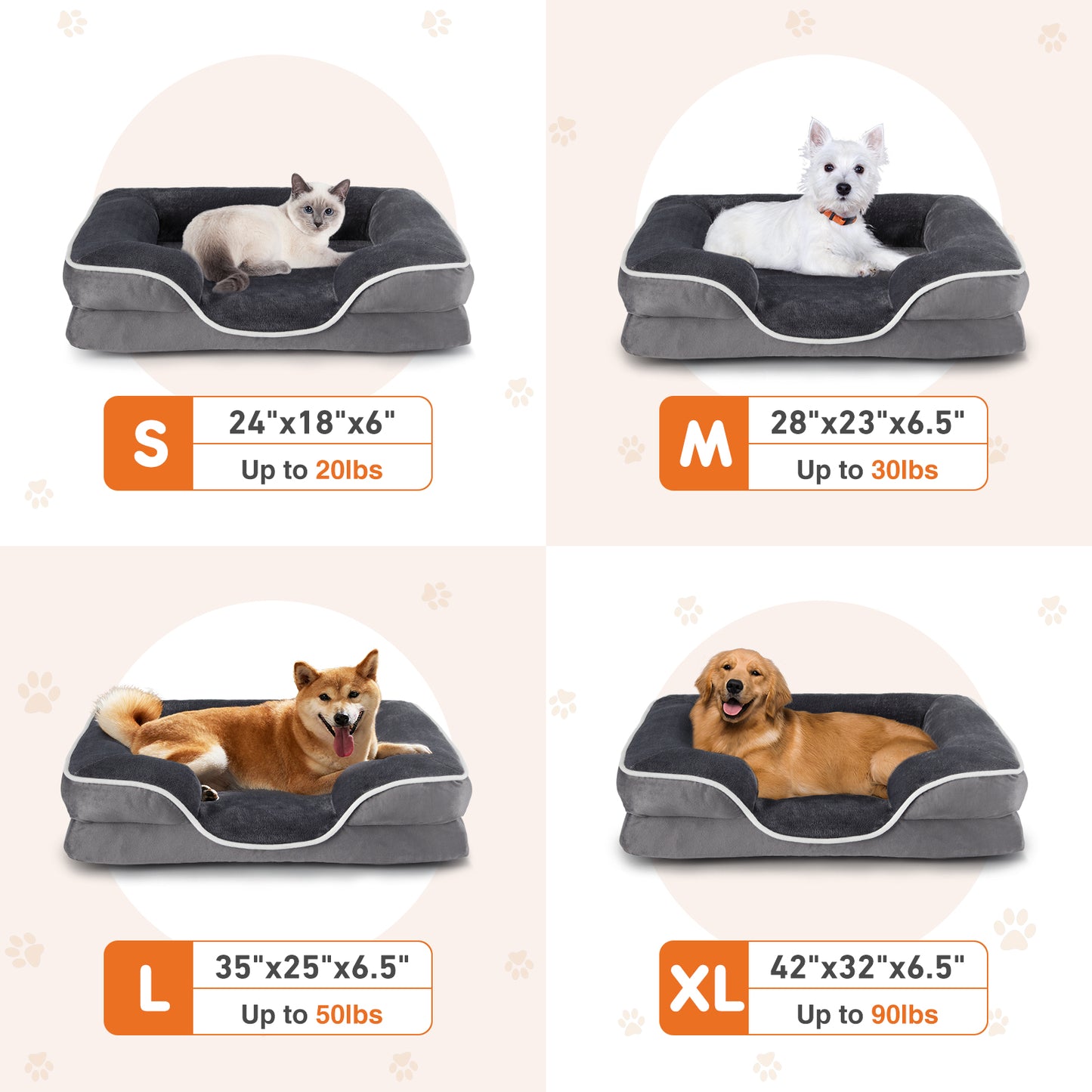 Memory Foam Pet Bed for Small Dogs & Cats