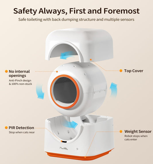 60L Automatic Cat Litter Box – Smart App Control with Infrared Sensor