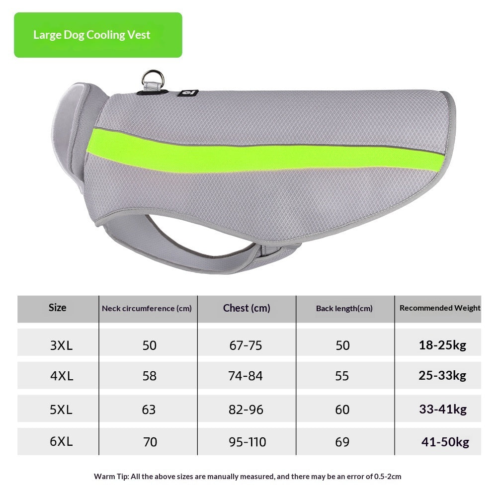 Cooling Vest For Medium And Large Dogs Pet Clothing For Heatstroke Prevention