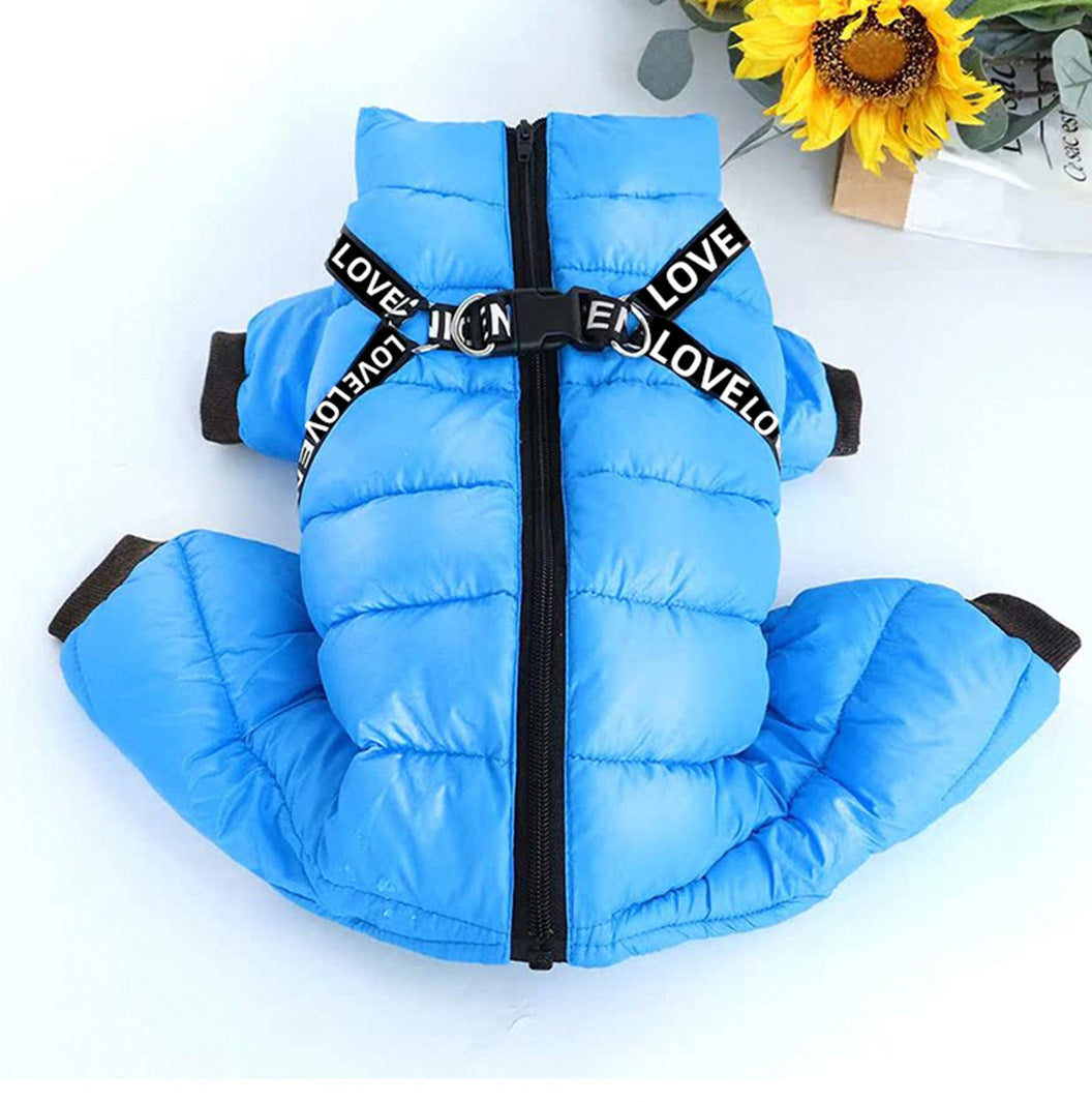 Pet Thickened Windproof Four-legged Warm Clothing
