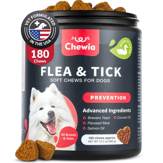 Natural Flea & Tick Prevention Chews for Dogs – Immune Support Soft Treats
