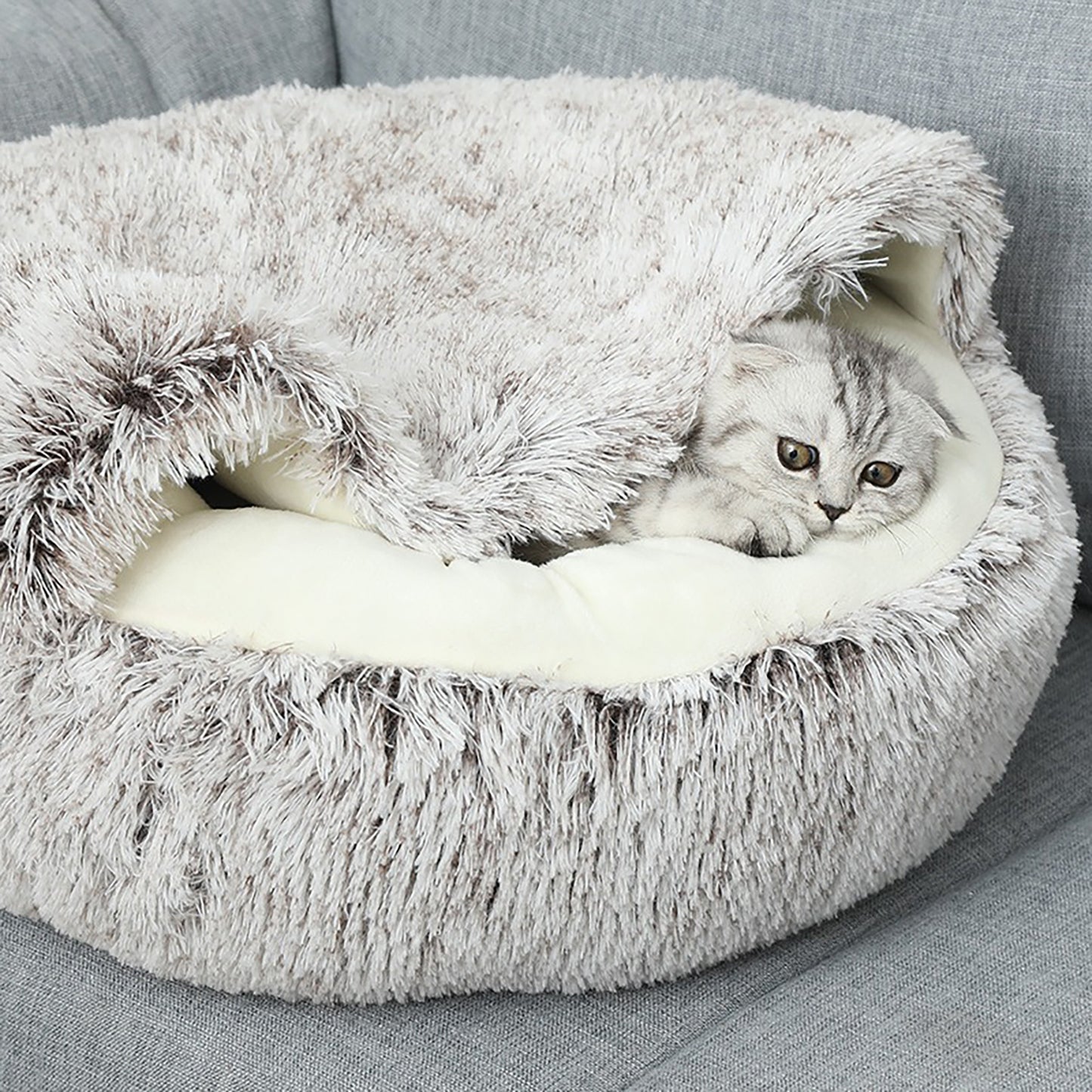 Cozy Donut Bed for Cats & Small Dogs
