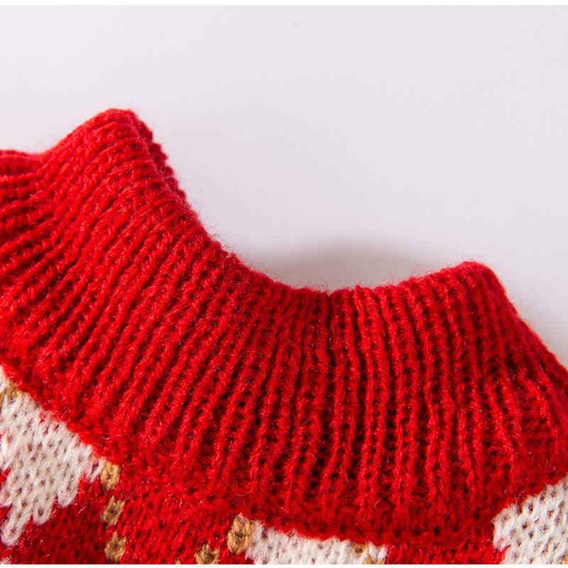 Warm Diamond-Embroidered Cherry Pet Sweater