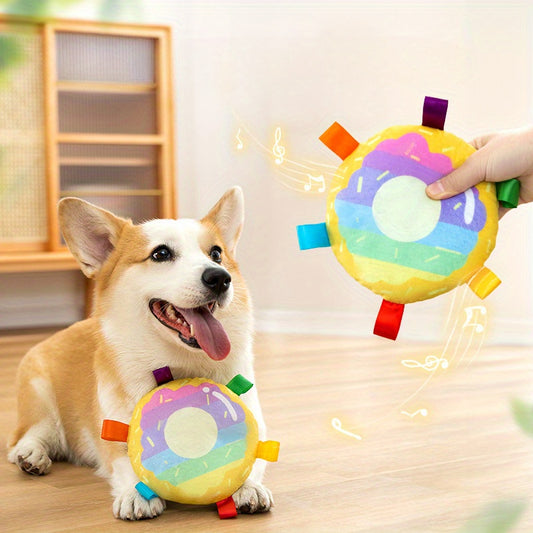 Plush Flying Disc Dog Toy – Bite-Resistant Outdoor Training Toy