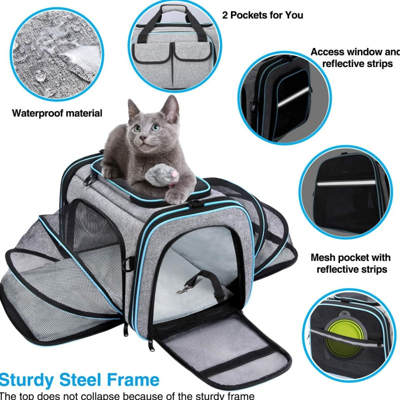 Expandable Soft Pet Carrier – TSA Approved Travel Bag
