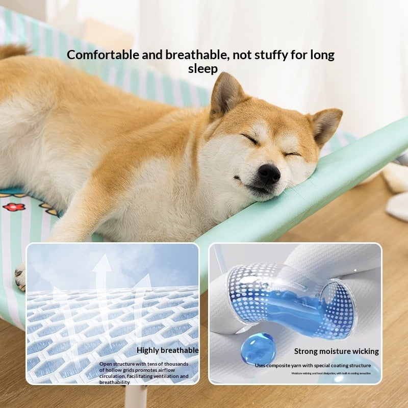 Cartoon Striped Camping Bed For Medium To Large Dogs