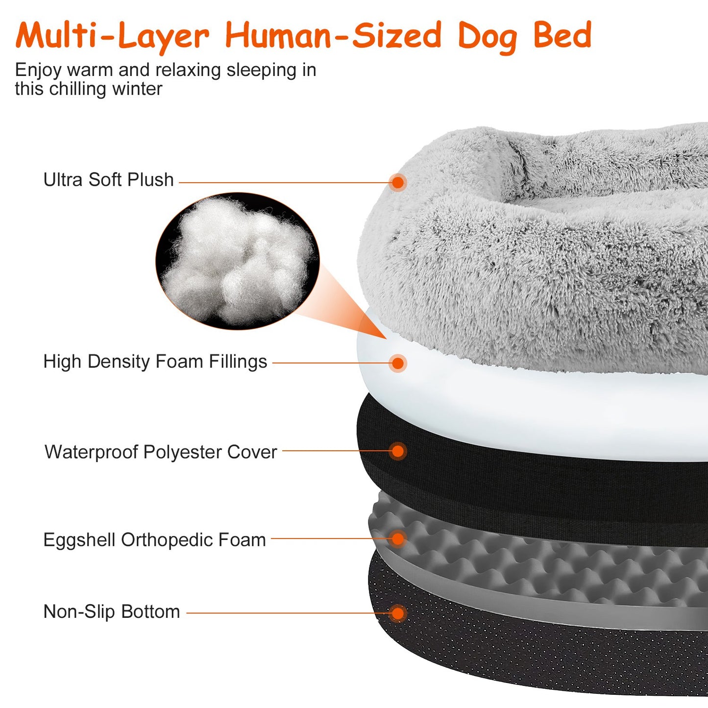 Human-Sized Foldable Dog Bed