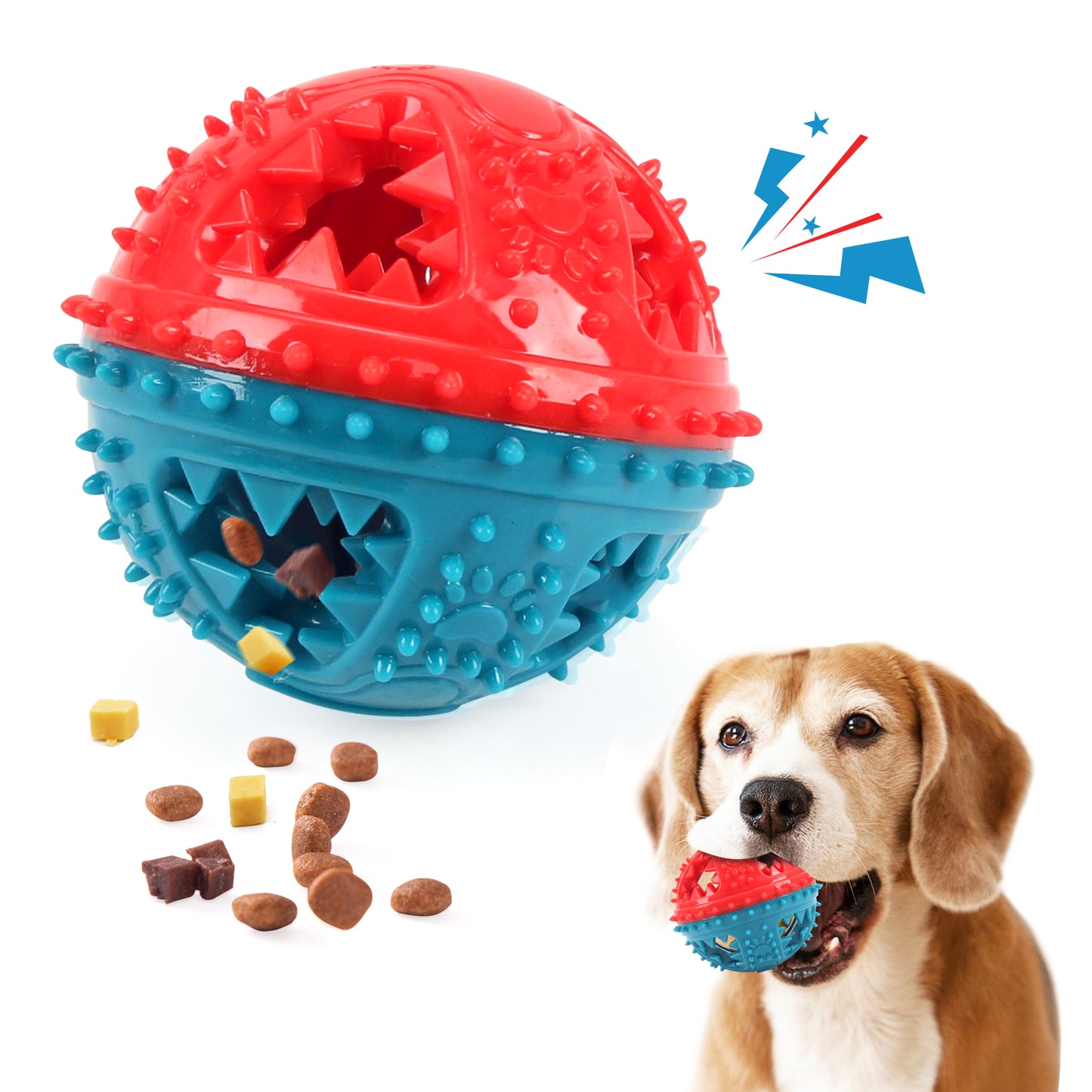 Interactive Dog Treat Ball – Squeaky Dental Chew & Training Toy