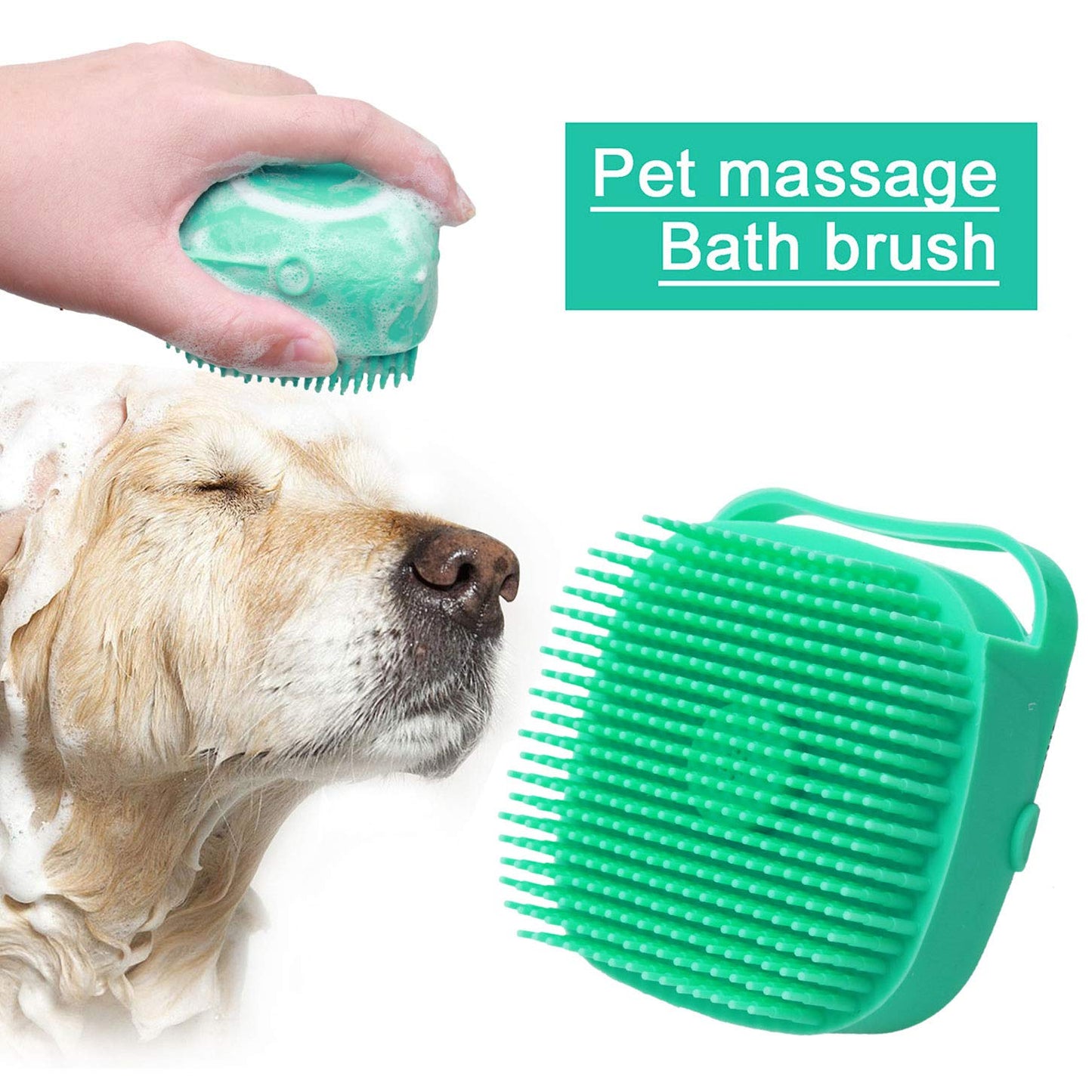 Silicone Pet Shampoo Massage Brush for Dogs & Cats