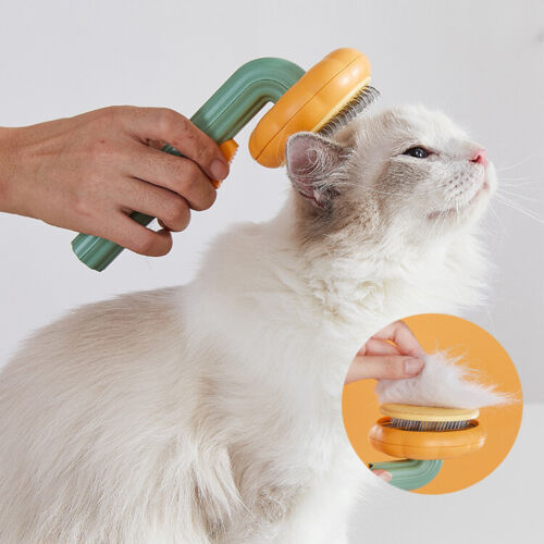 Self-Cleaning Pet Pumpkin Slicker Brush for Dogs & Cats