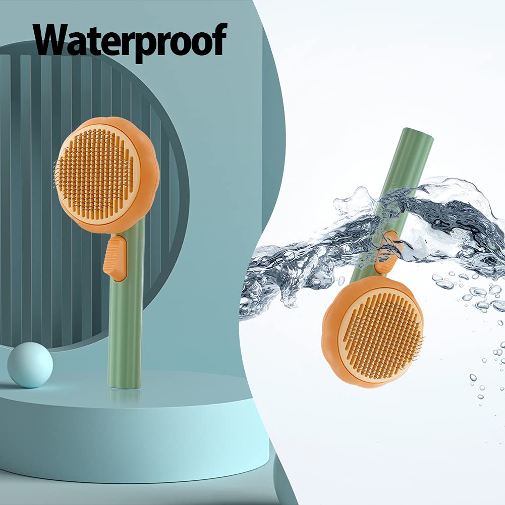 Self-Cleaning Pet Pumpkin Slicker Brush for Dogs & Cats