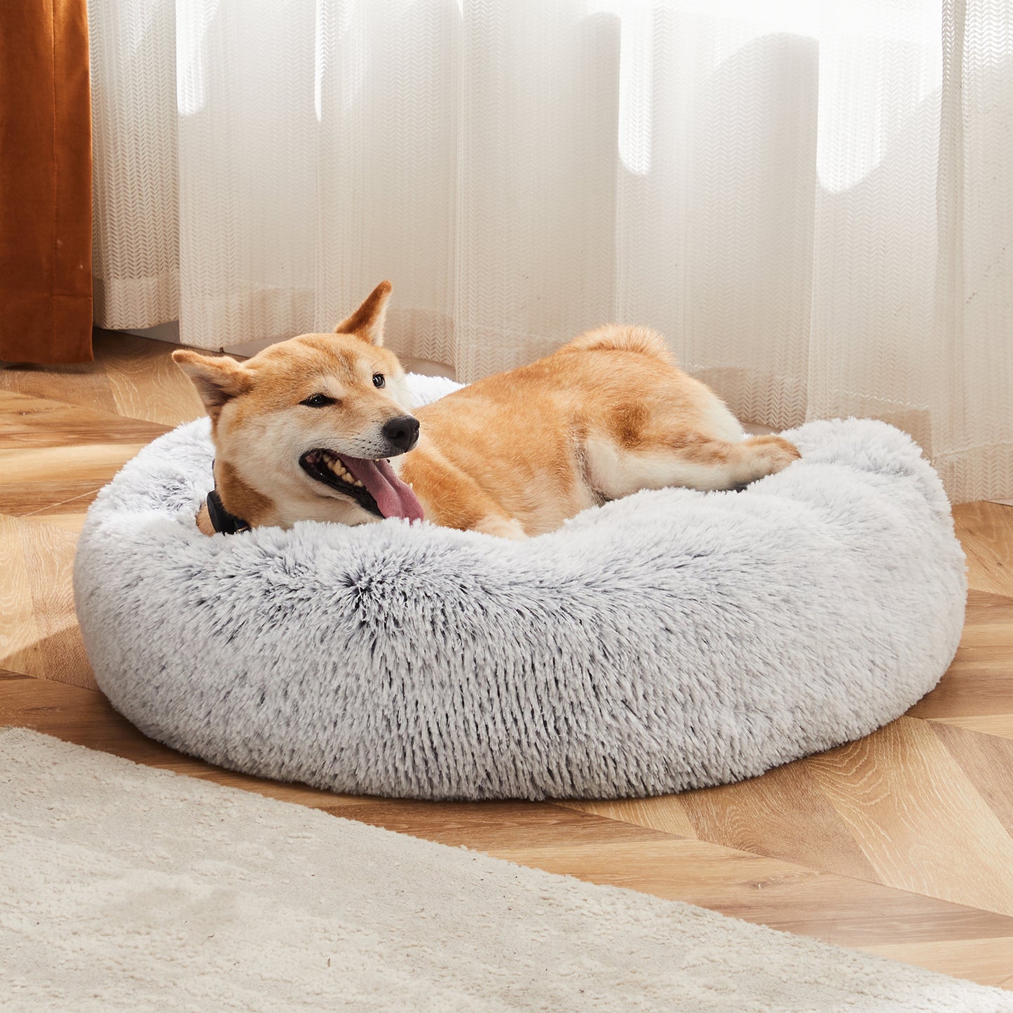 Anti-Slip Fluffy Round Cat Bed