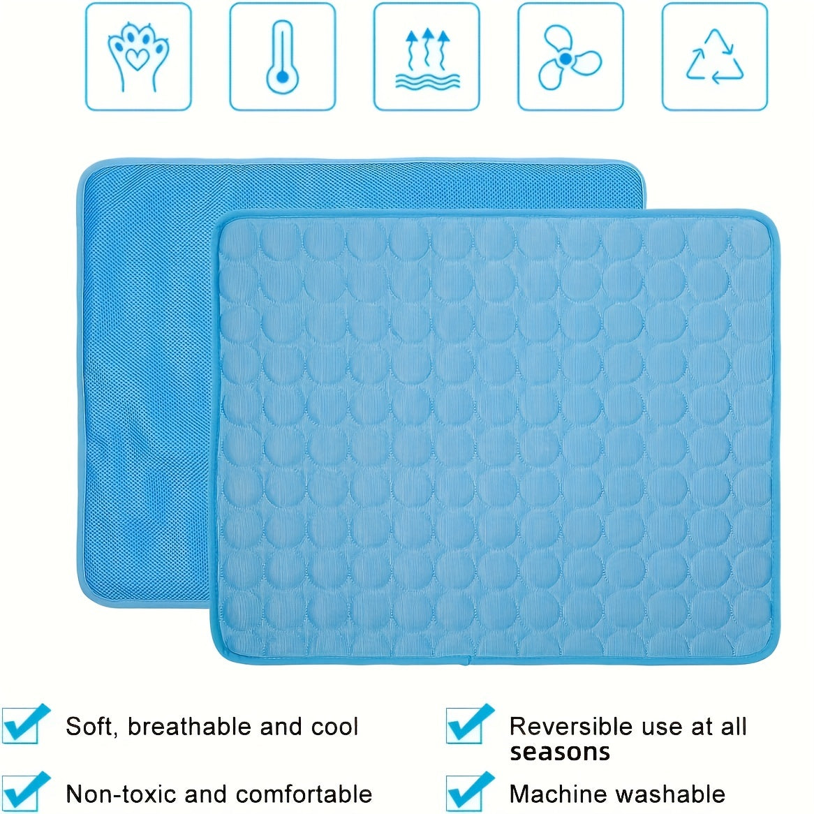 Breathable Ice Silk Cooling Pad for Pets