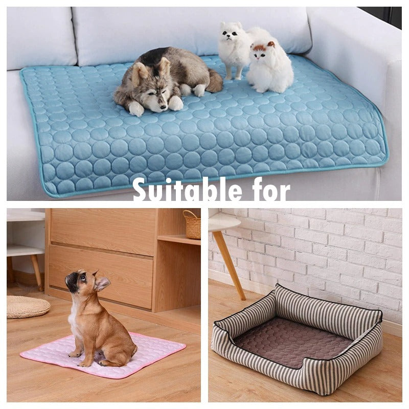Breathable Ice Silk Cooling Pad for Pets