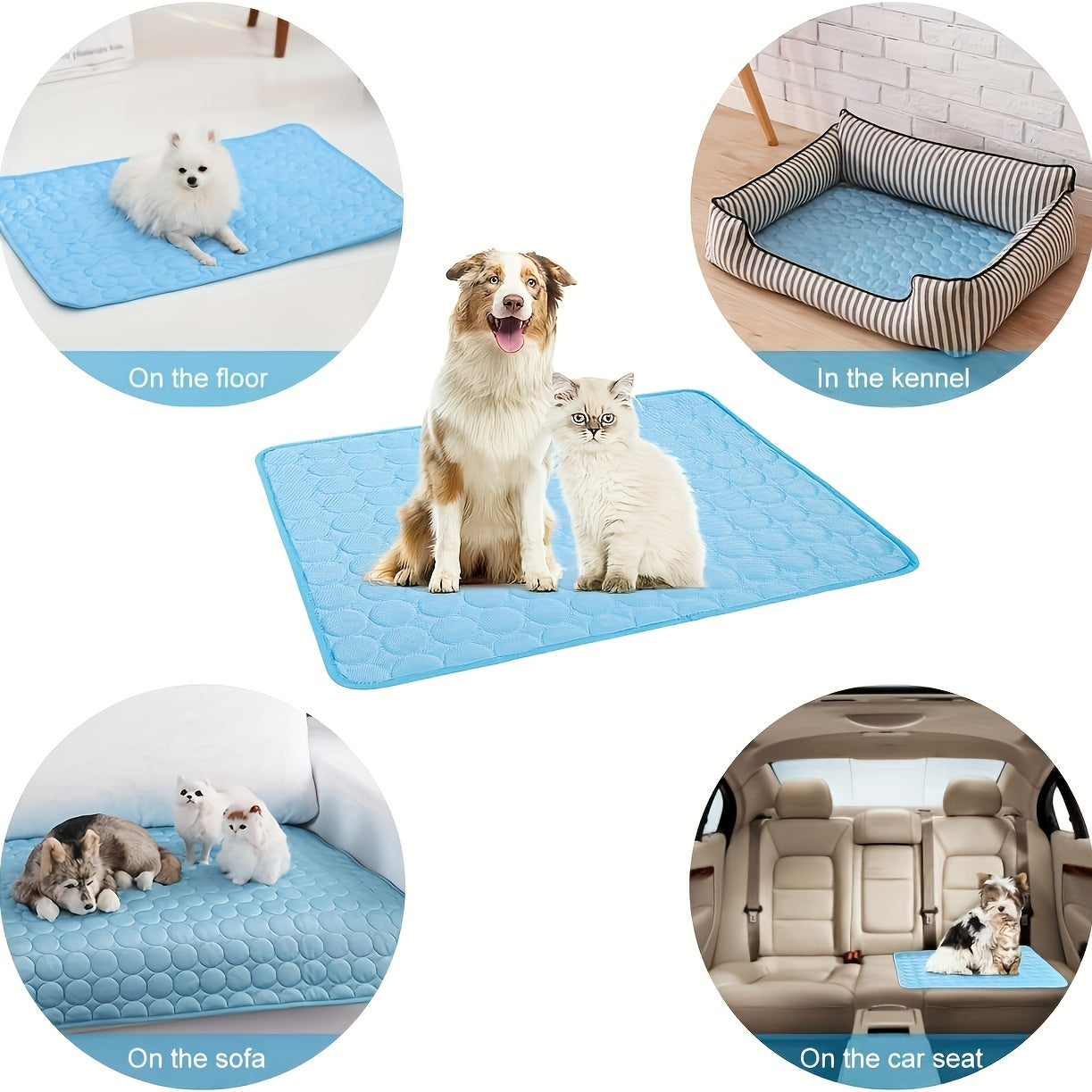 Breathable Ice Silk Cooling Pad for Pets