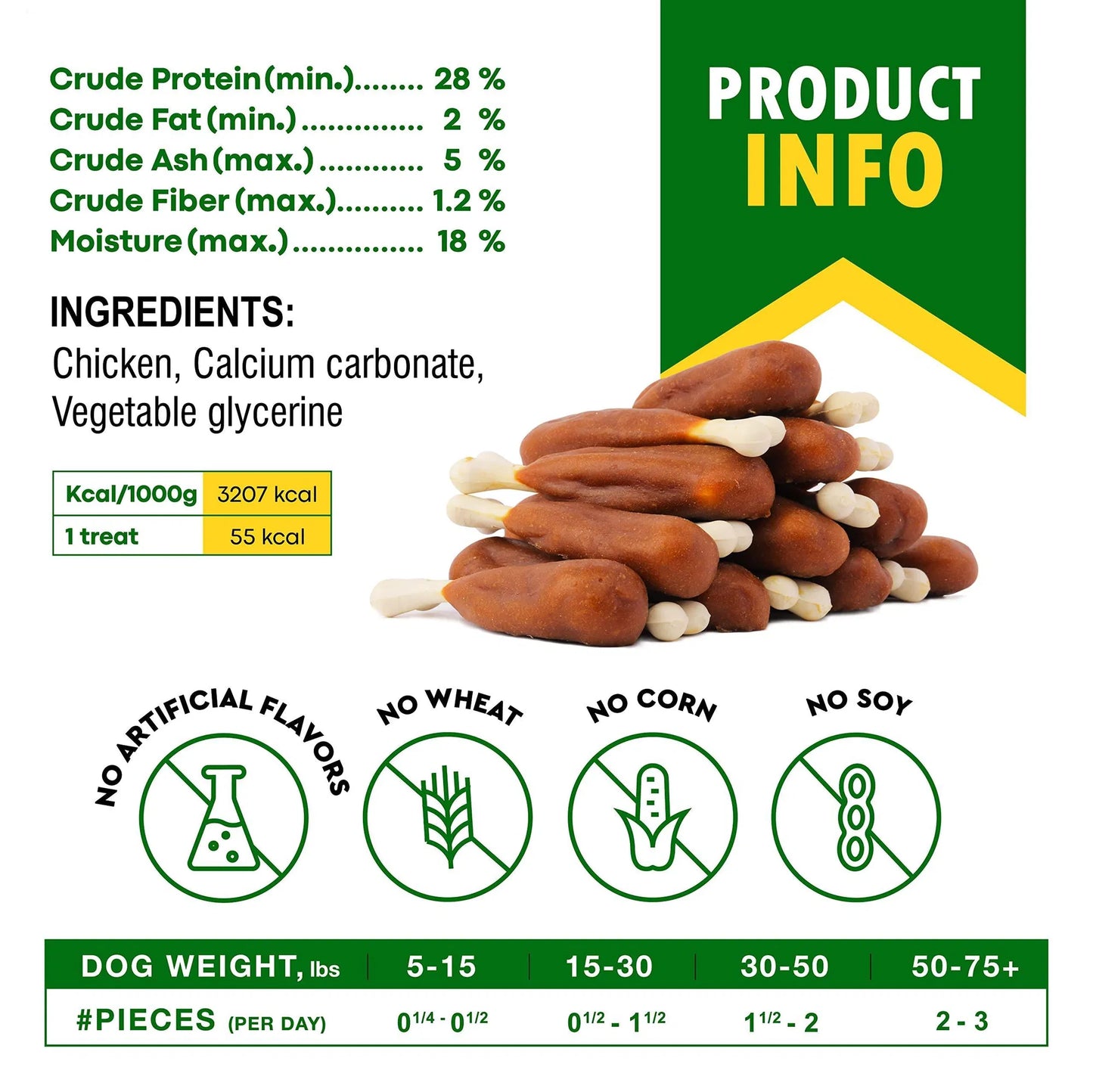 Chicken-Wrapped Calcium Chew Bones for Dogs – Grain-Free Training Treats