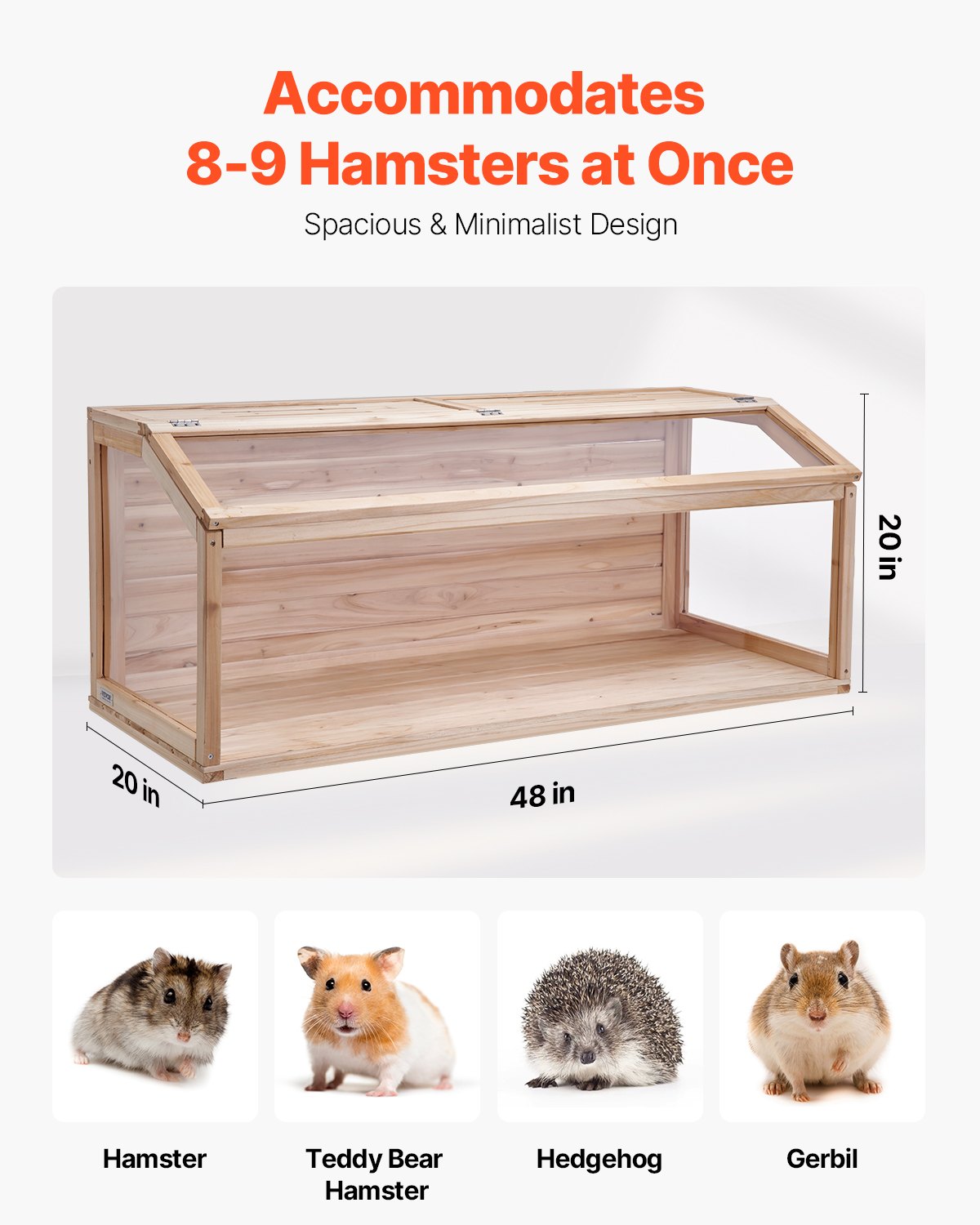 Wooden Hamster Cage Habitat 48 In Clear Mice Rodents Small Animals Cage