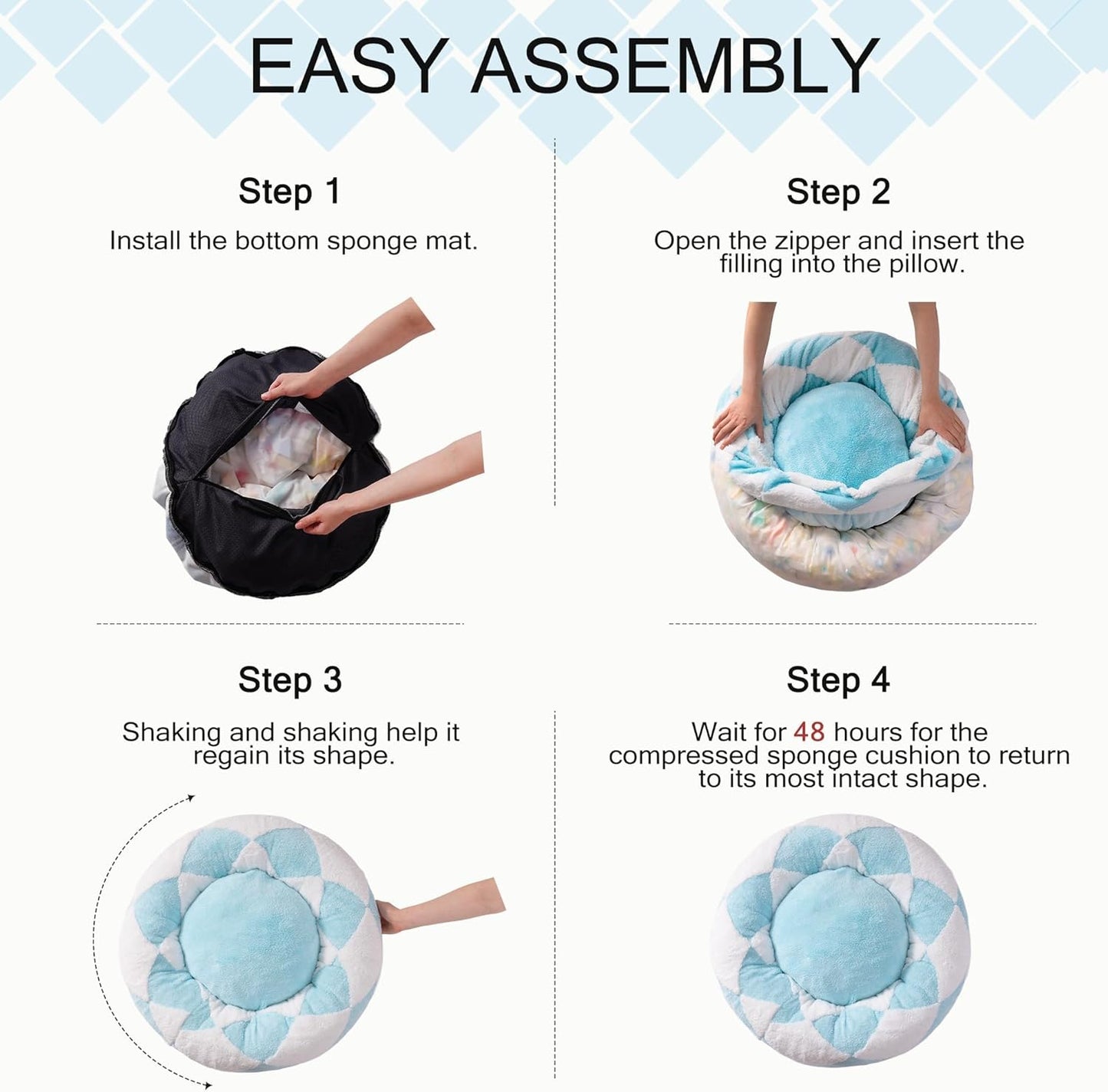 Donut Plush Cat Bed – Washable Calming Pet Bed