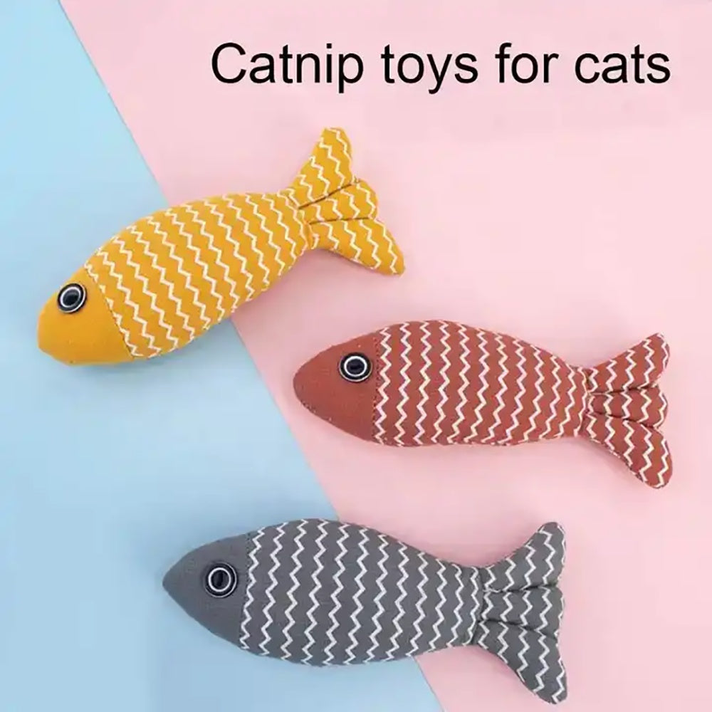Burlap Fish Catnip Toy – Crinkle Kicker for Indoor Cats
