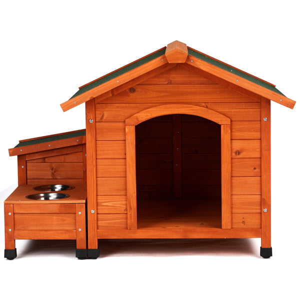 Outdoor Cat & Dog House – Fir Wood Shelter with Green Asphalt Roof