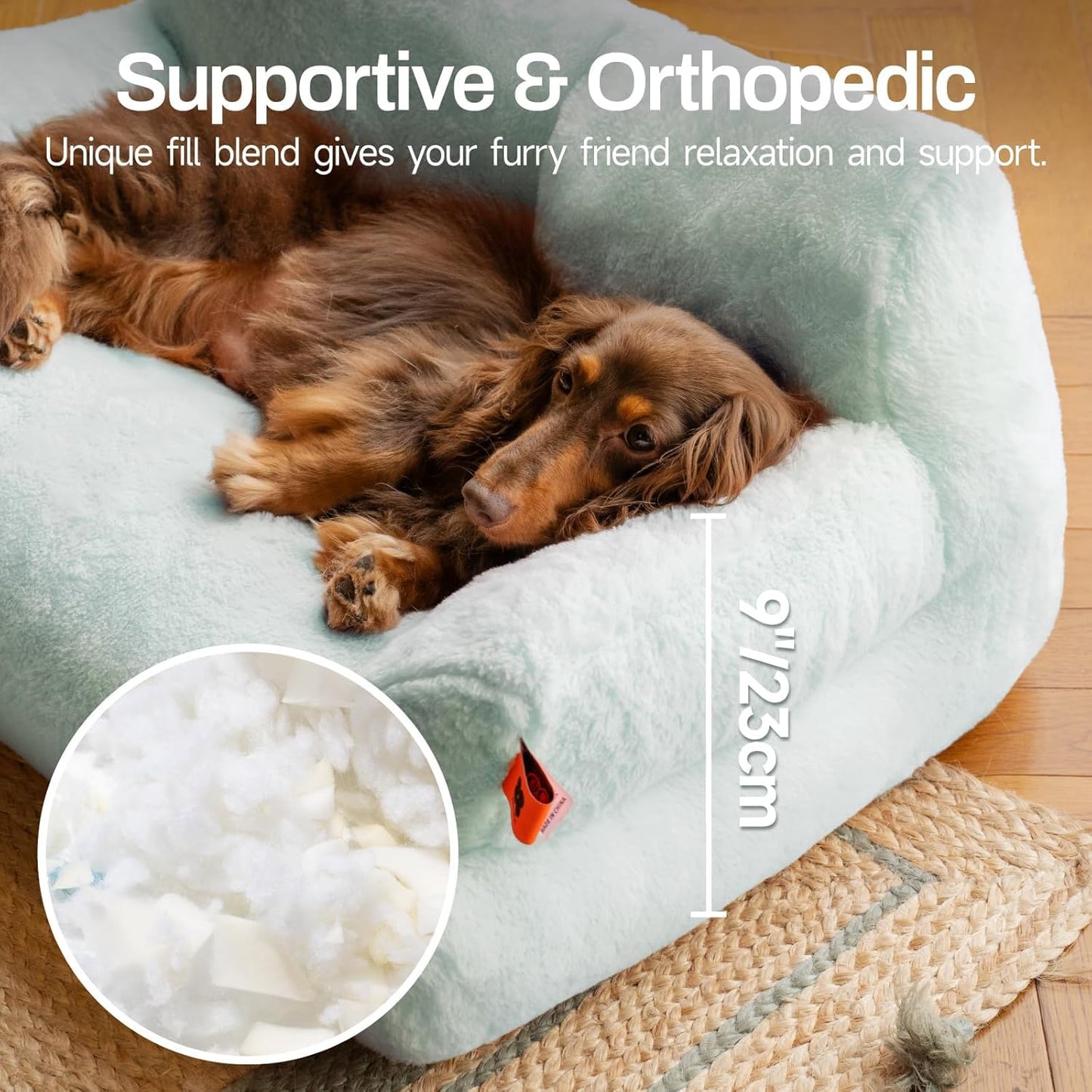 Plush Cat Bed – Washable Indoor Pet Couch with Non-Slip Bottom