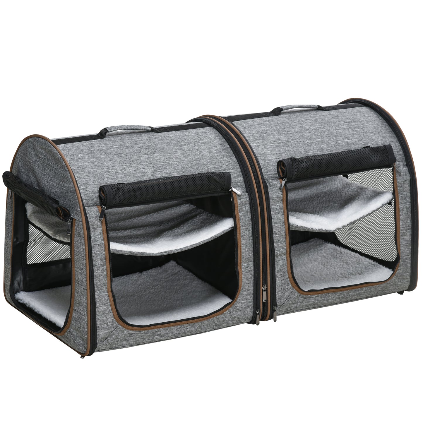 Dual Compartment Padded Travel Bag (Grey)