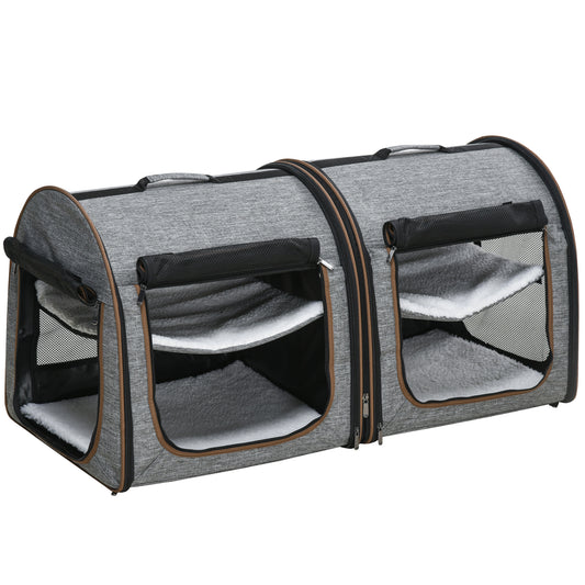 Dual Compartment Padded Travel Bag (Grey)