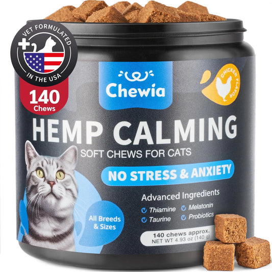 Cat Calming Chews – Anxiety & Stress Relief with Hemp & Probiotics