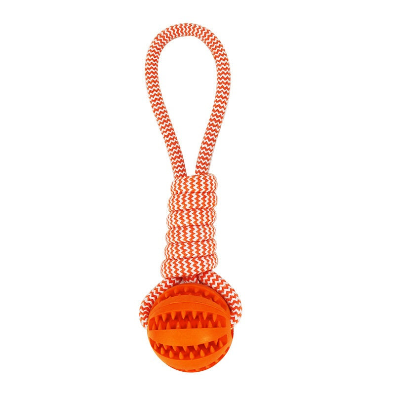 nteractive Dog Treat Ball – Hemp Rope & Rubber Chew Toy
