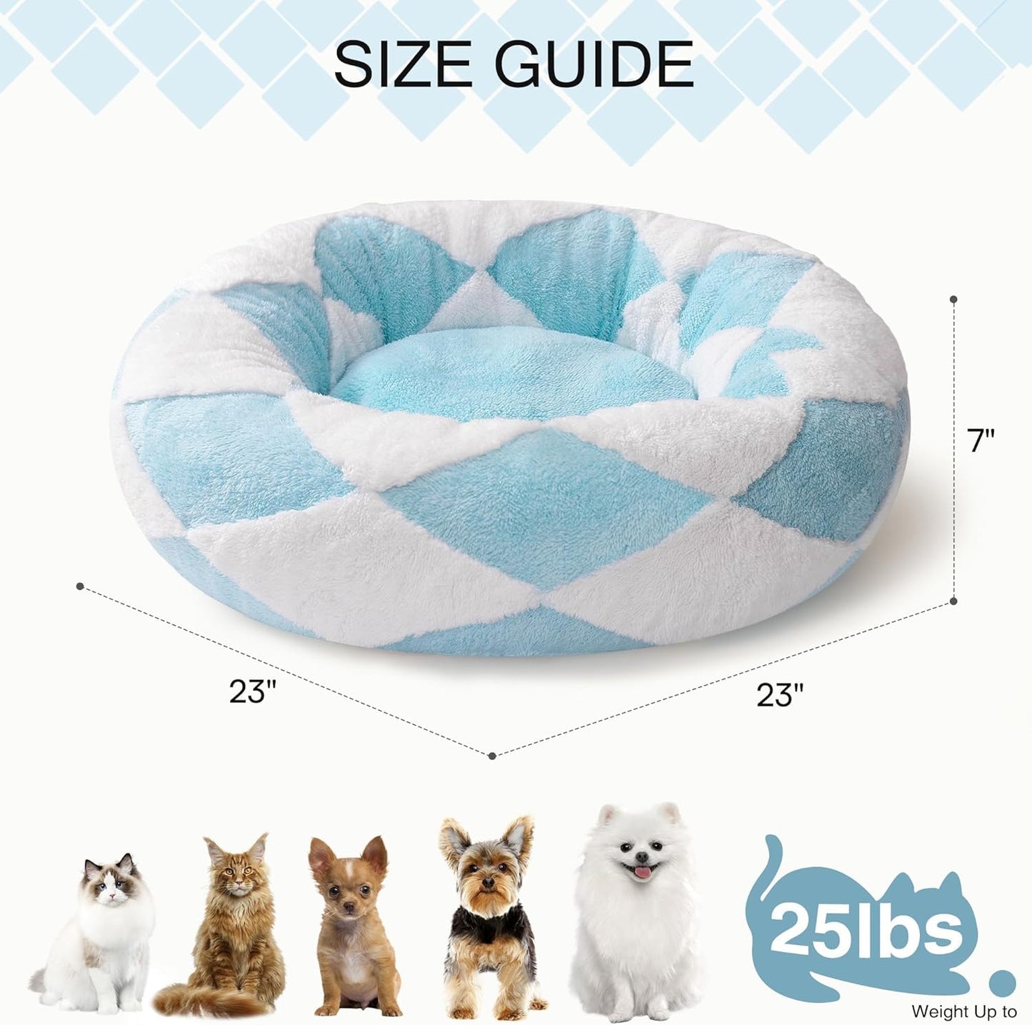 Donut Plush Cat Bed – Washable Calming Pet Bed