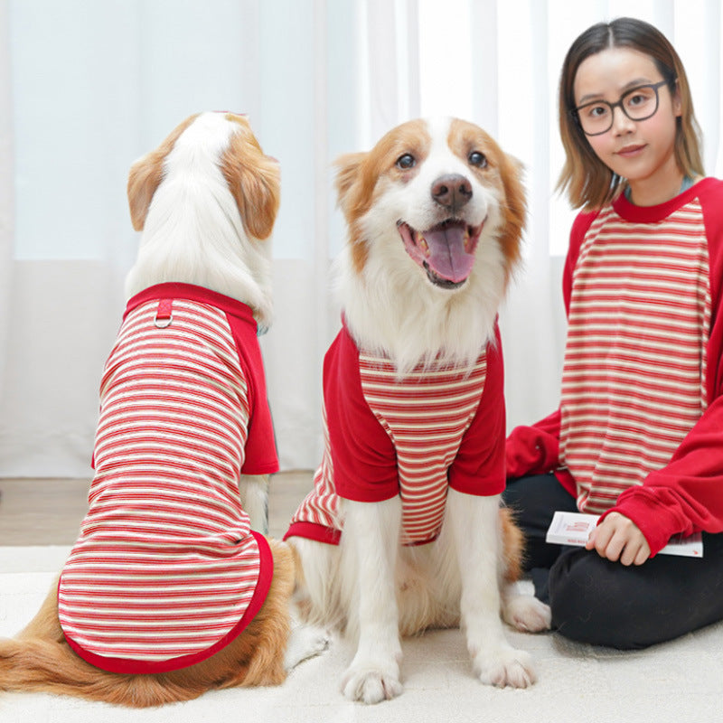 Pet Clothing Striped Large Dog Undershirt