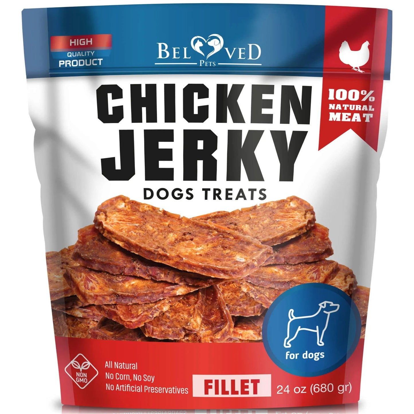 Chicken Jerky Dog Treats – High-Protein, Grain-Free Training Chews (1.5 lb)