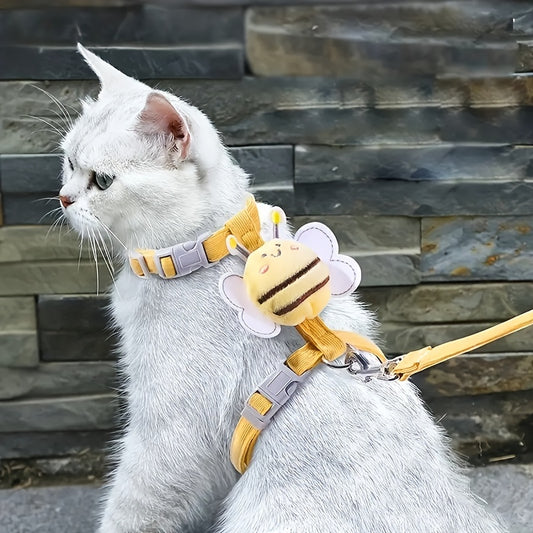 Bee Plaid Cat Harness & Leash Set