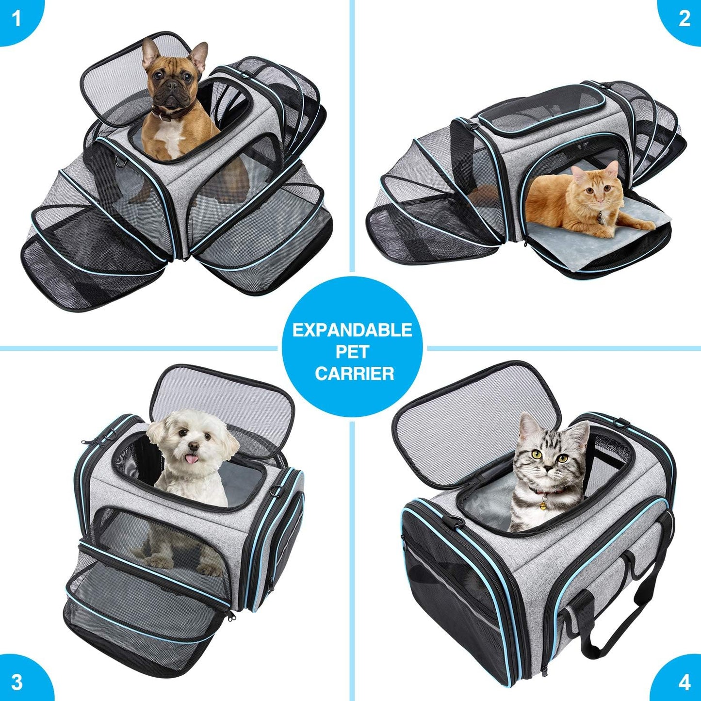 Expandable Soft Pet Carrier – TSA Approved Travel Bag