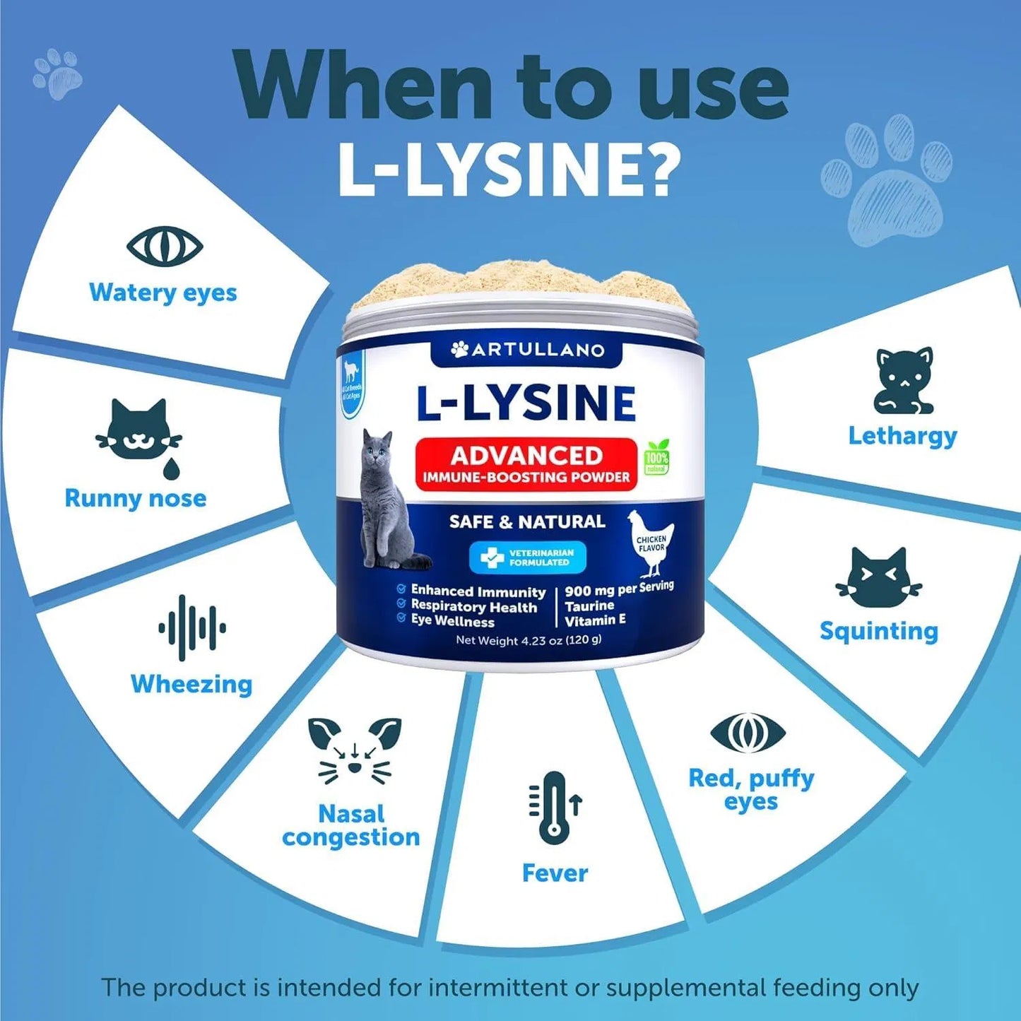 L-Lysine Powder for Cats – Immune & Respiratory Support