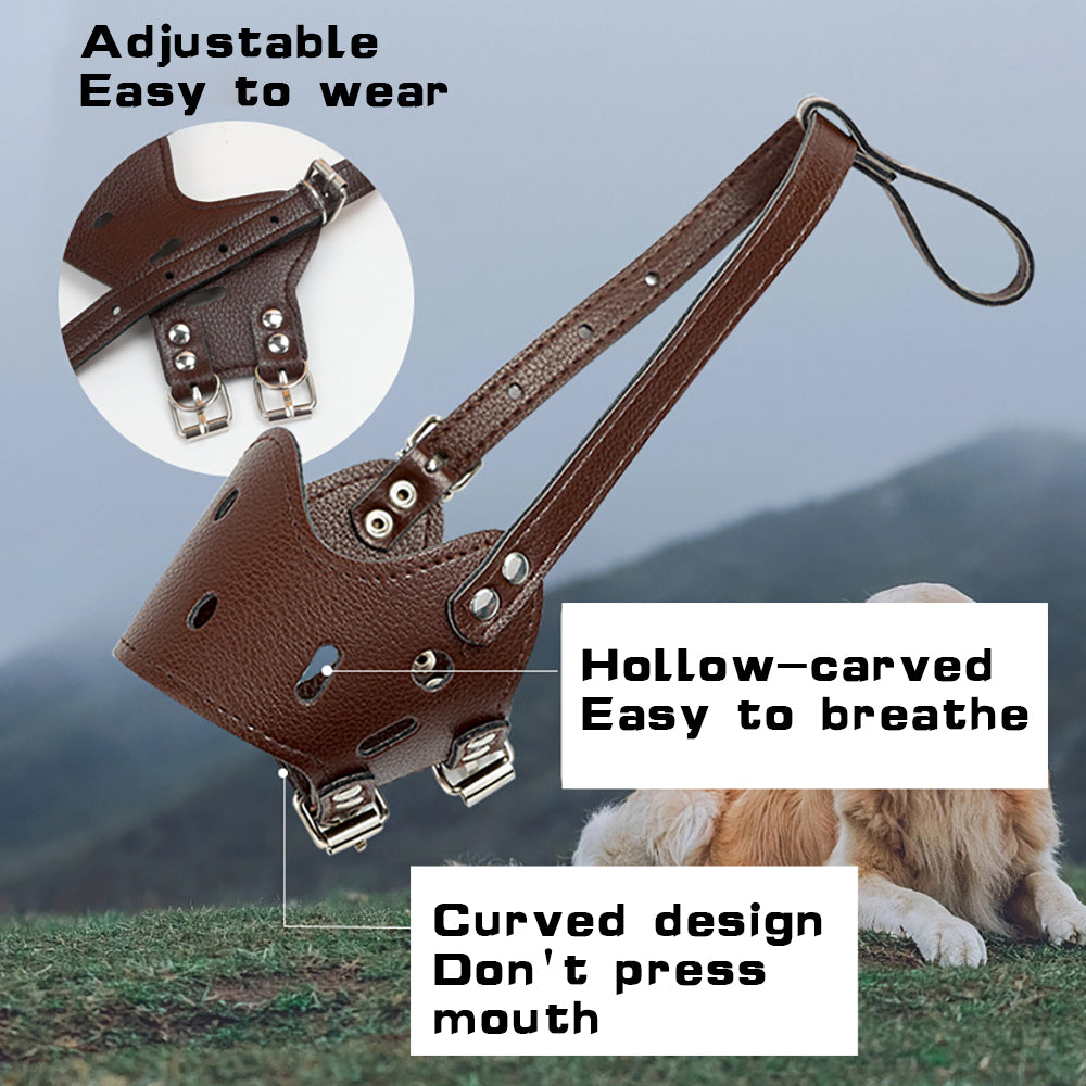 Leather Dog Muzzle – Adjustable & Breathable