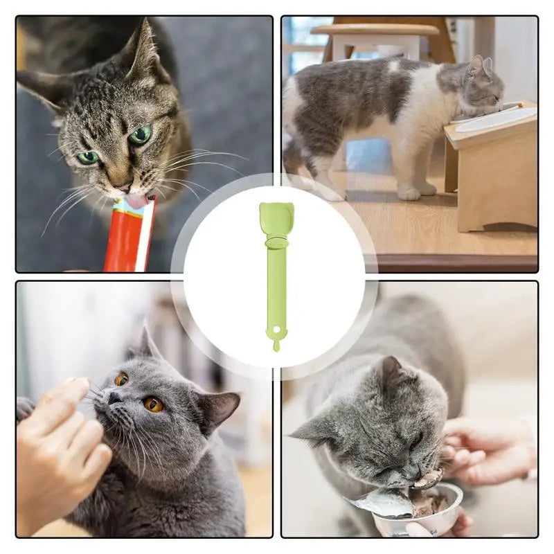Cat Strip Squeeze Spoon – Reusable Lickable Treat Feeder for Cats