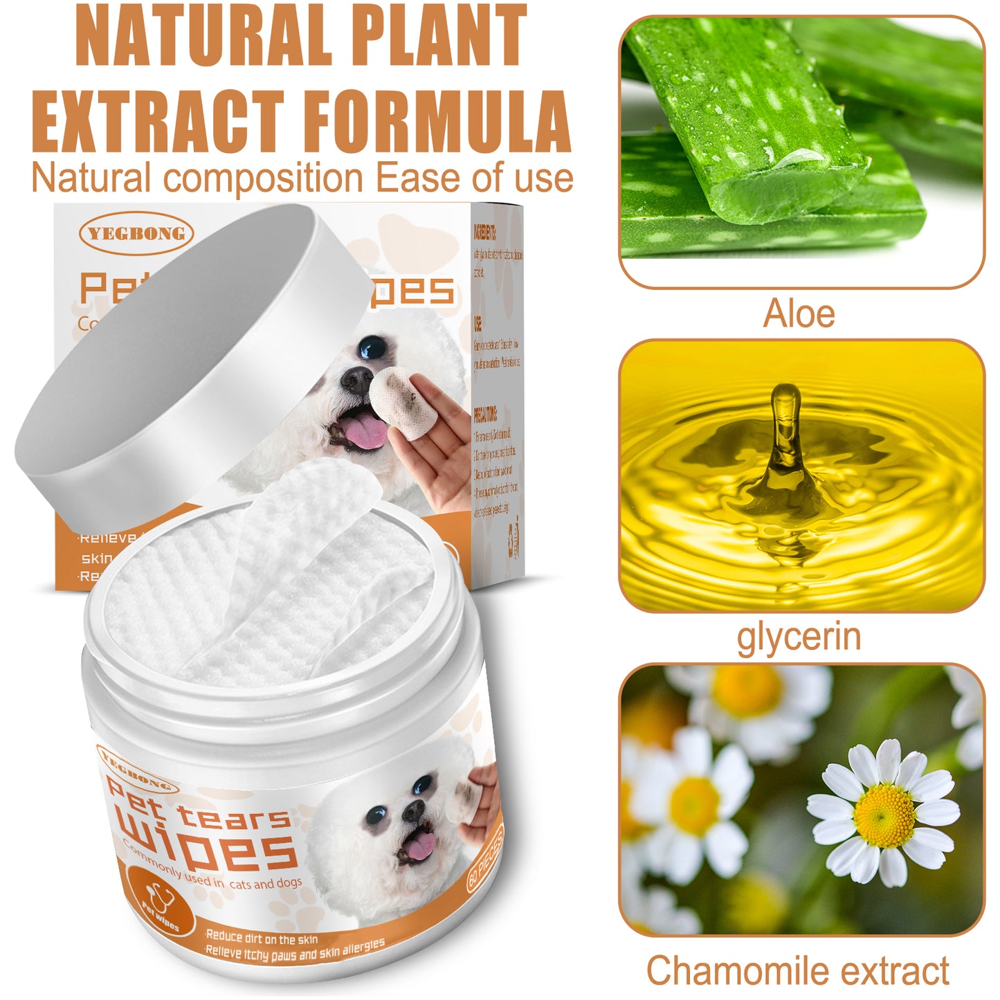 Yegbong Pet Eye Cleaning Wipes – Gentle Care for Dogs & Cats