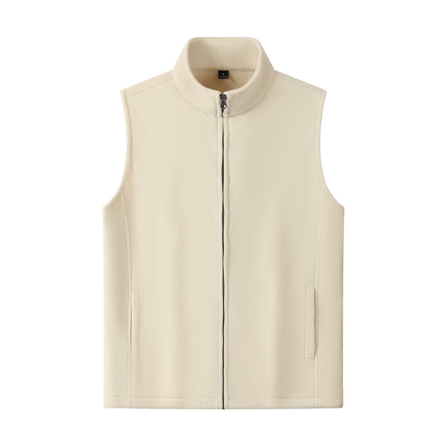 Zipper Stand Collar Double-sided Fleece Cardigan Fleece Vest