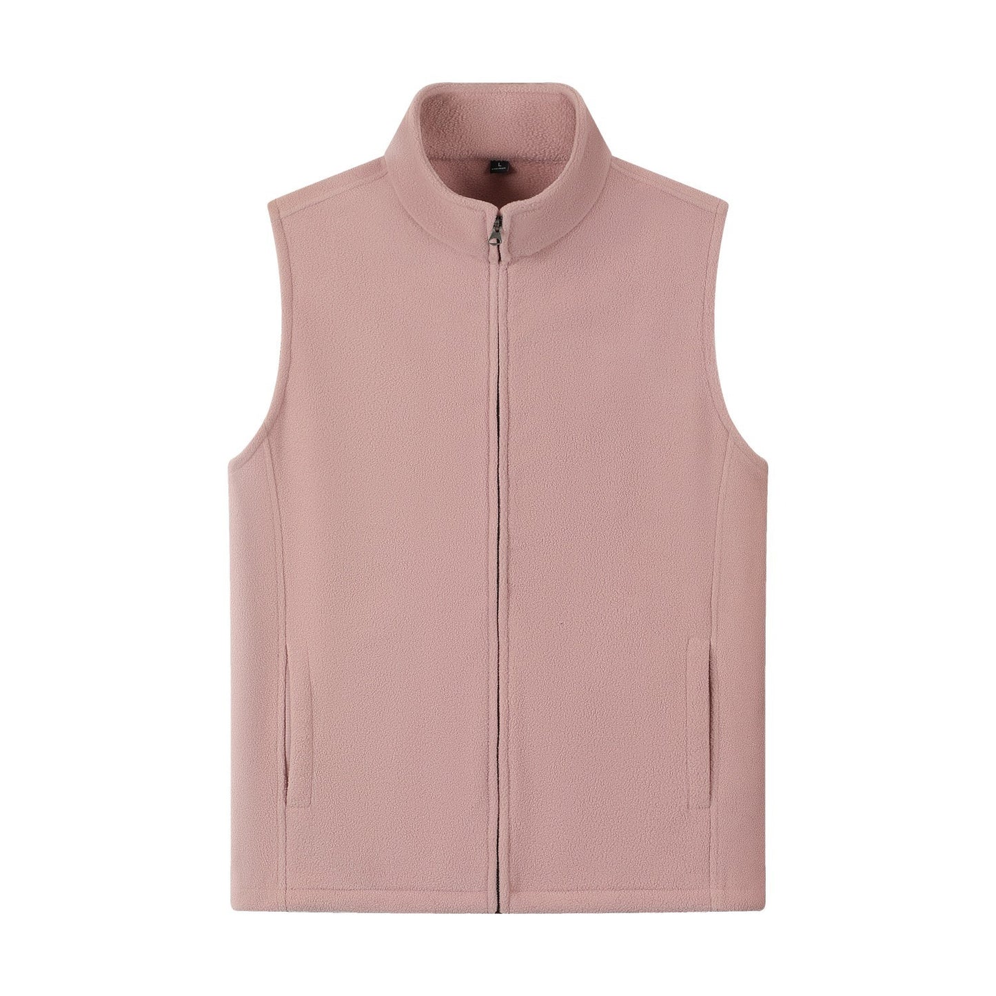 Zipper Stand Collar Double-sided Fleece Cardigan Fleece Vest