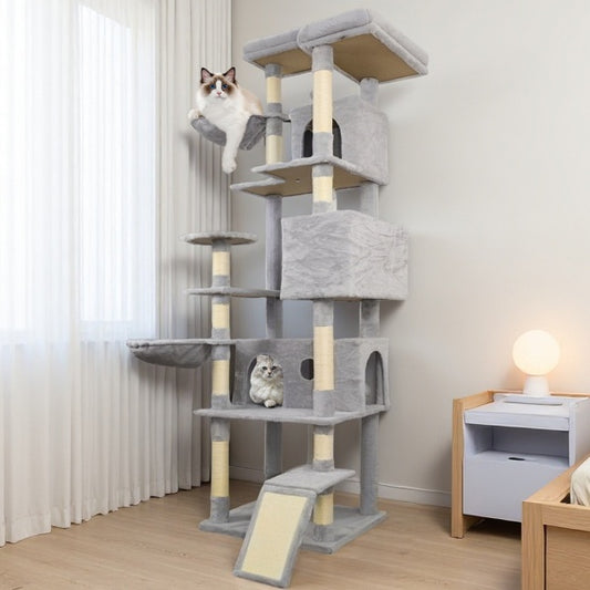 Cat Tree with condos, sisal scratchers, hammocks, and perches 84.6”