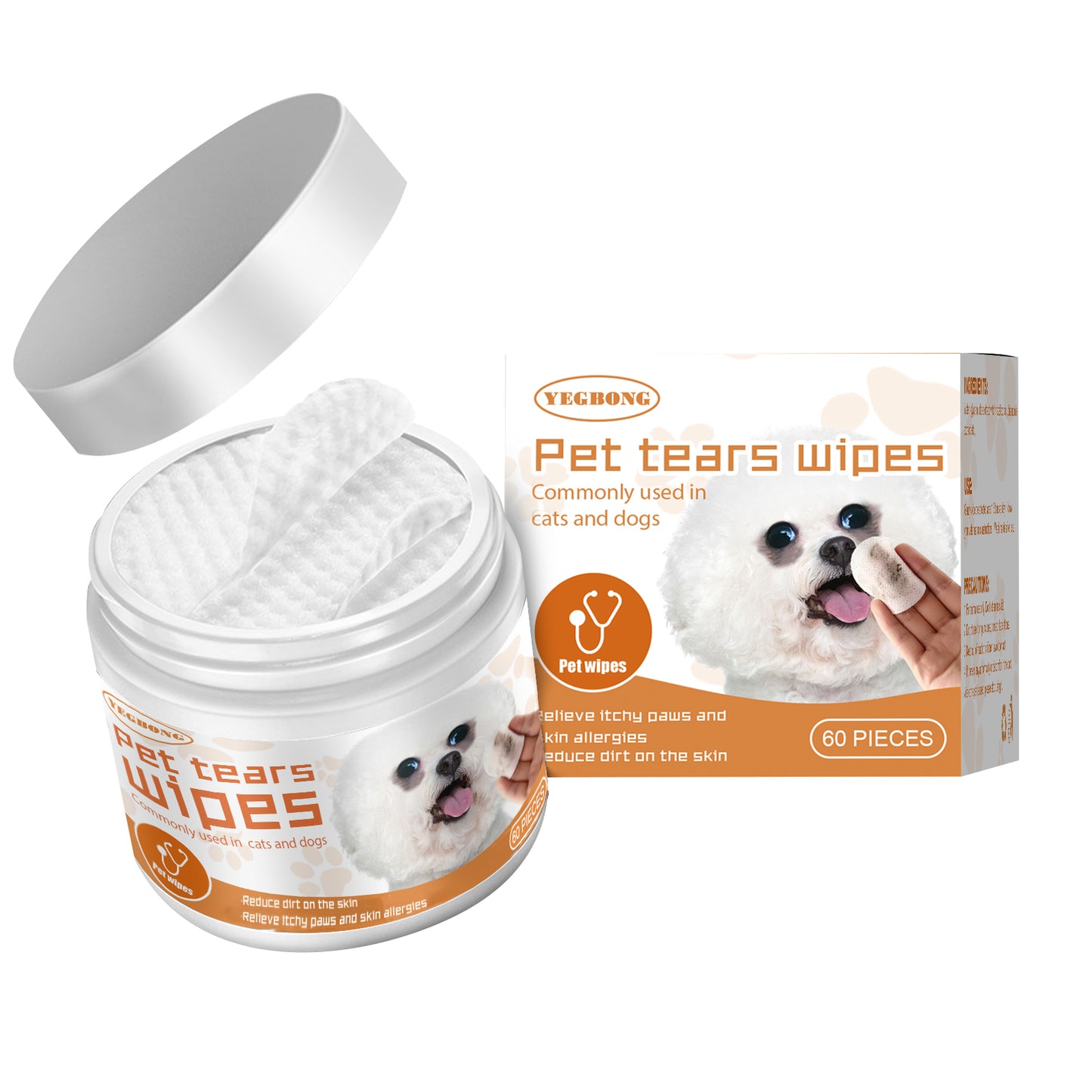 Yegbong Pet Eye Cleaning Wipes – Gentle Care for Dogs & Cats