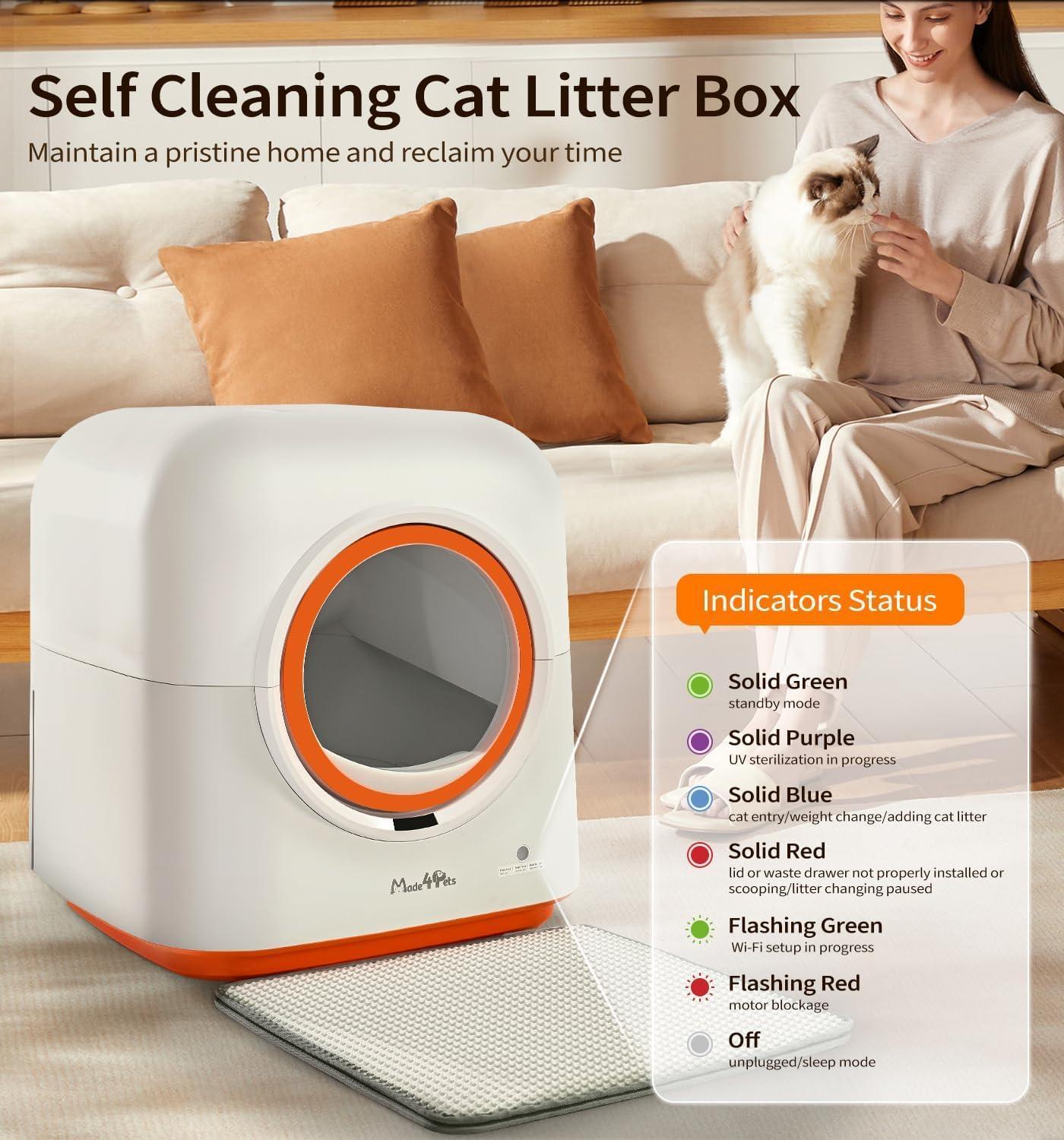 60L Automatic Cat Litter Box – Smart App Control with Infrared Sensor