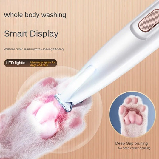 Pet Paw Trimmer with LED Light – Waterproof Precision Grooming Clipper (18mm Blade)
