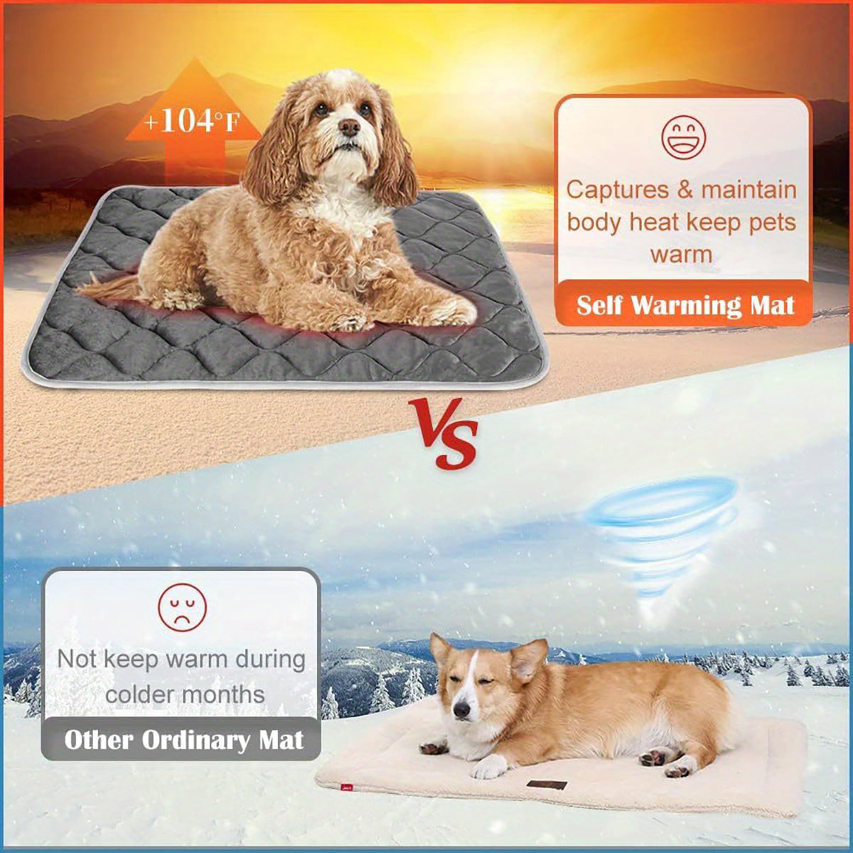 Self-Heating Non-Slip Pet Mat – Extra Warm Thermal Pad for Dogs & Cats