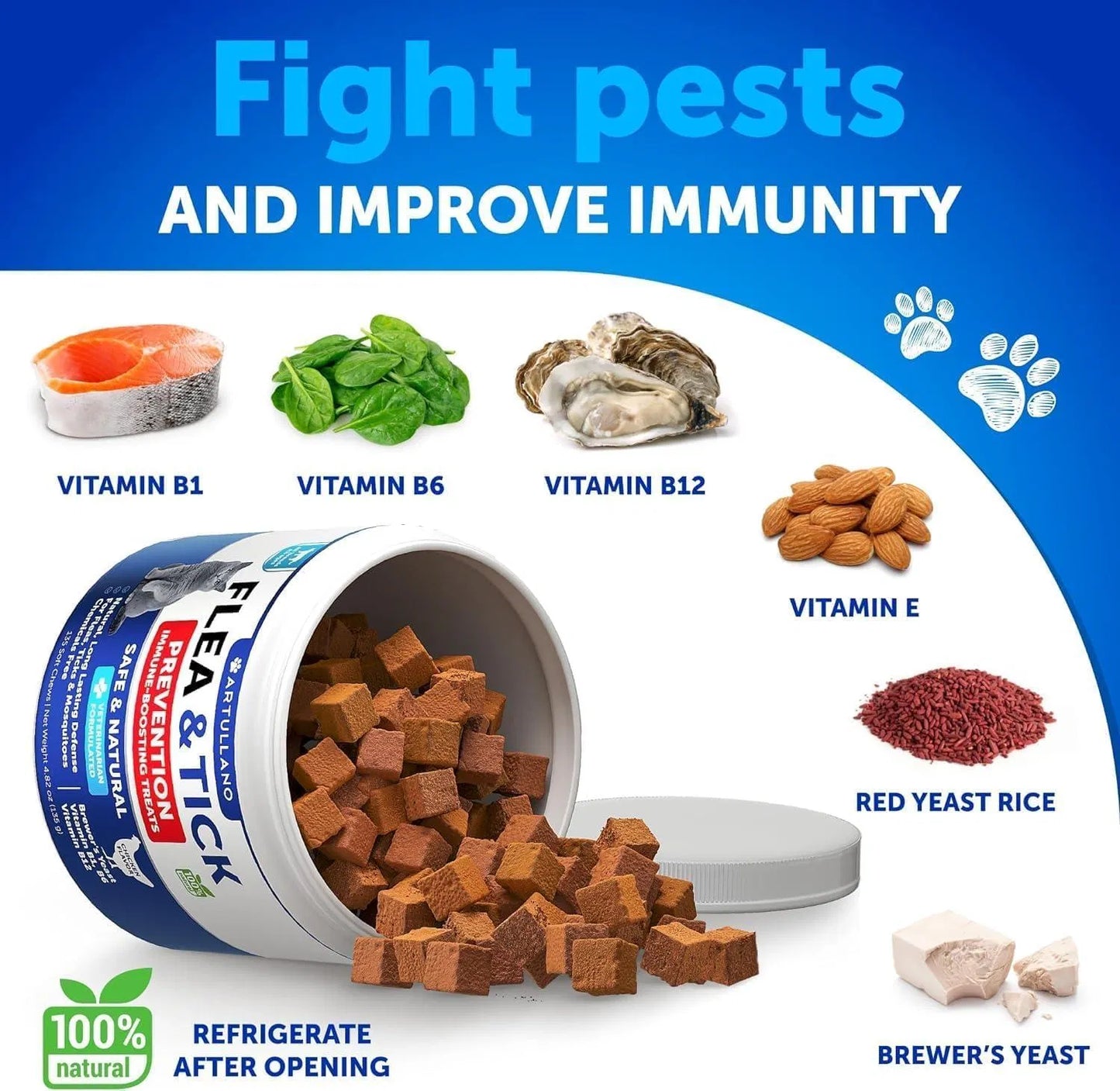 Natural Flea & Tick Chews for Cats – Skin & Coat Support