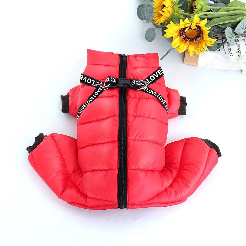 Pet Thickened Windproof Four-legged Warm Clothing