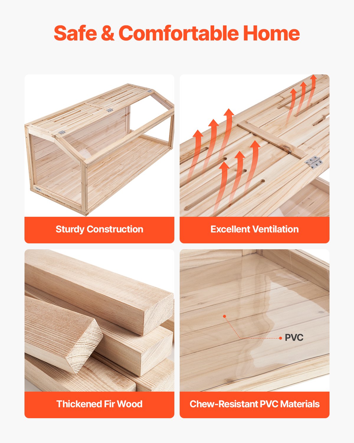 Wooden Hamster Cage Habitat 48 In Clear Mice Rodents Small Animals Cage