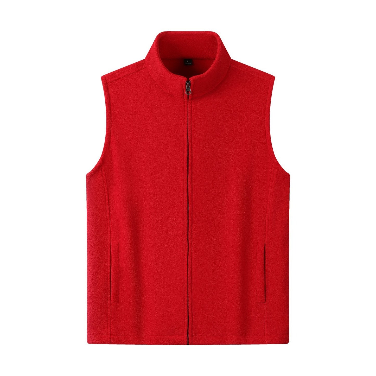 Zipper Stand Collar Double-sided Fleece Cardigan Fleece Vest