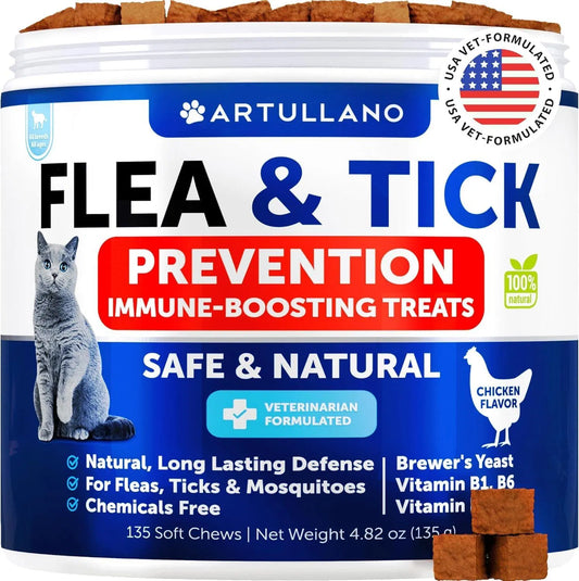 Natural Flea & Tick Chews for Cats – Skin & Coat Support